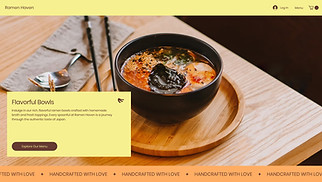 Restaurant website templates - Ramen Restaurant Landing Page (Yellow)