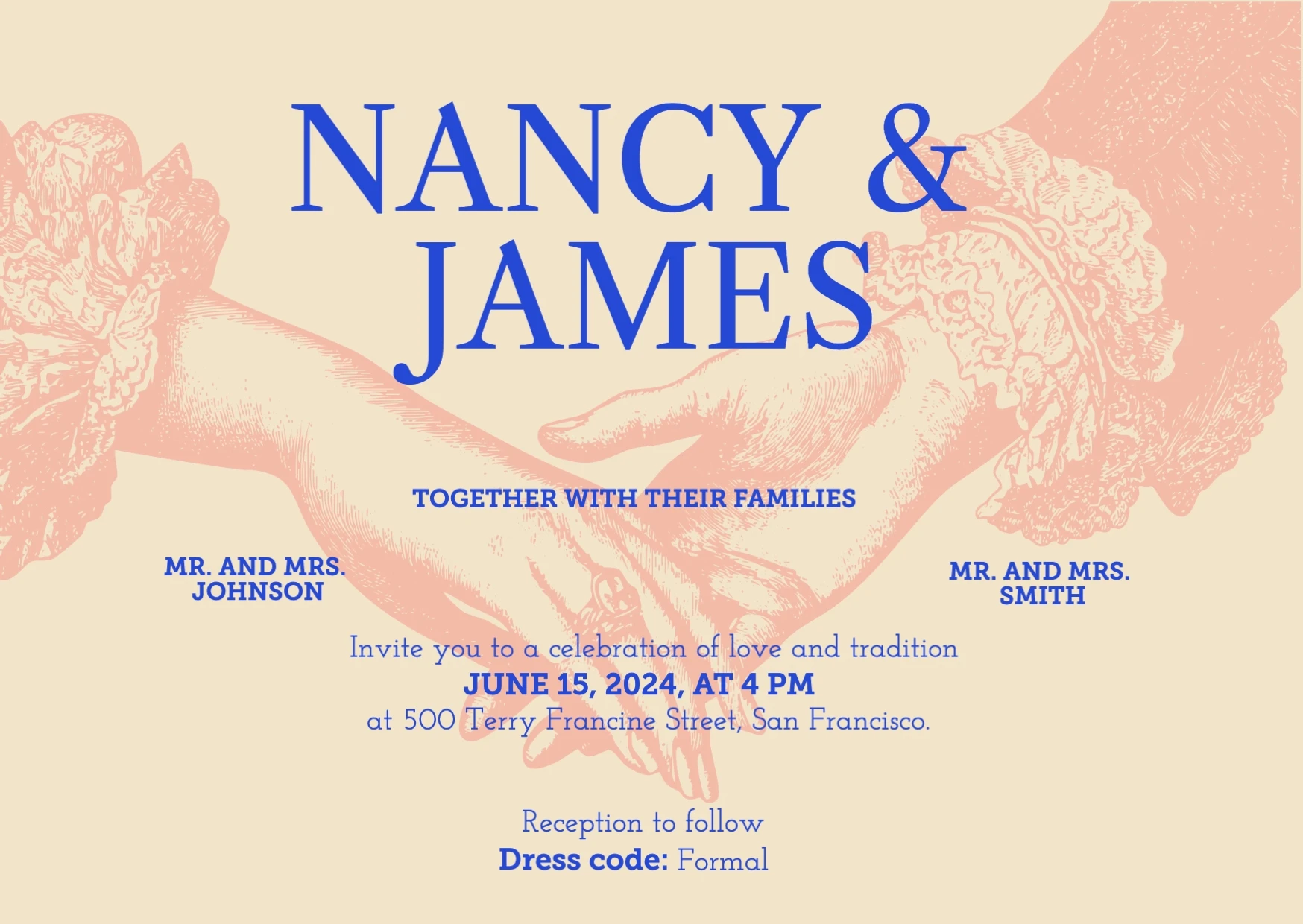 Romantic Vintage  Wedding Invitation