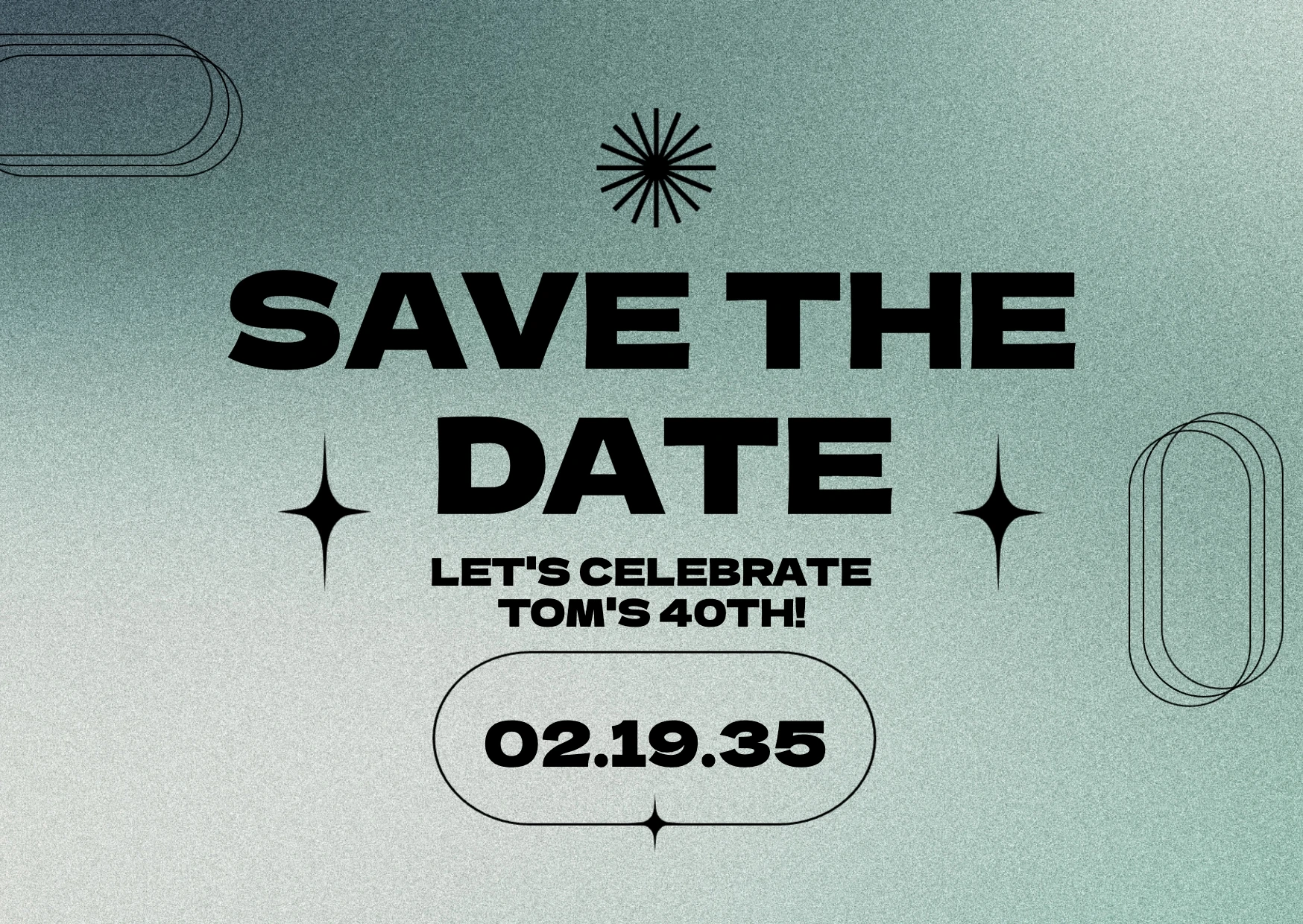 Retro Modern  Save The Date Birthday Invitation