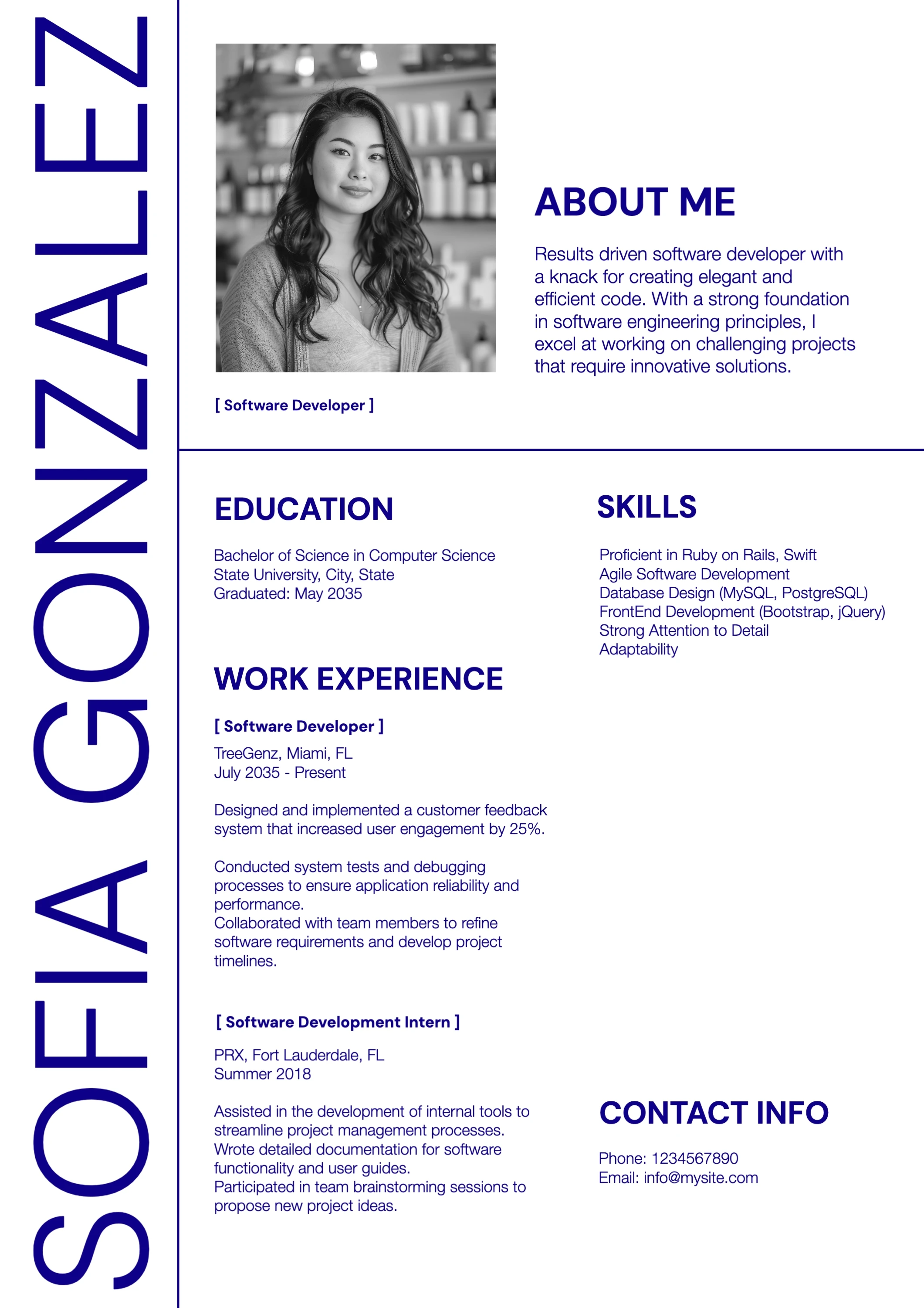 Sleek Geometric Simple Resume