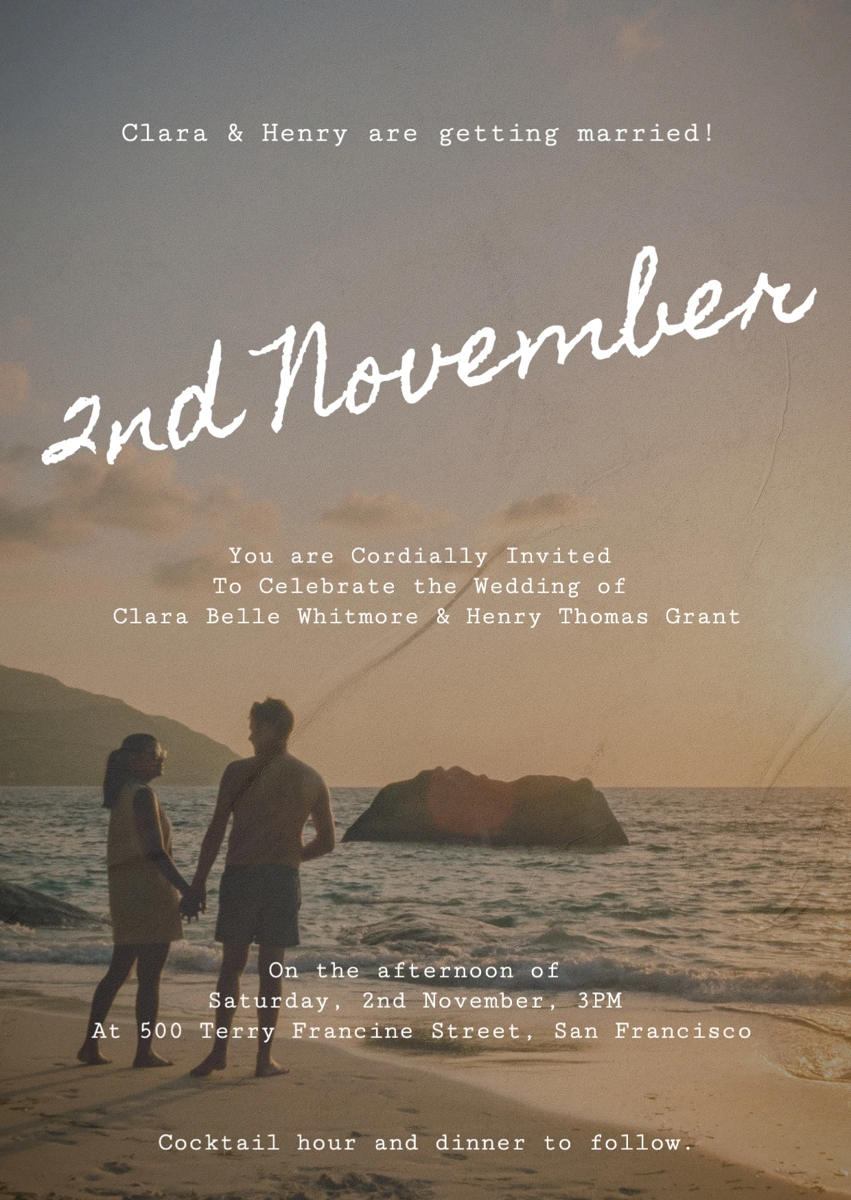 Romantic Simple  Wedding Invitation