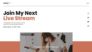 เทมเพลตเว็บไซต์ ดนตรี - Landing Page การสตรีมสด
