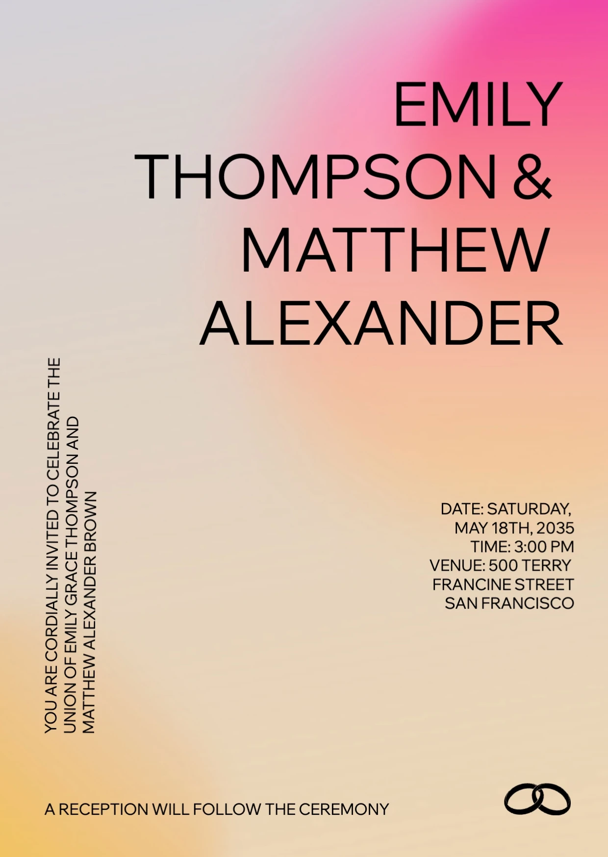 Modern Clean Abstract Wedding Invitation
