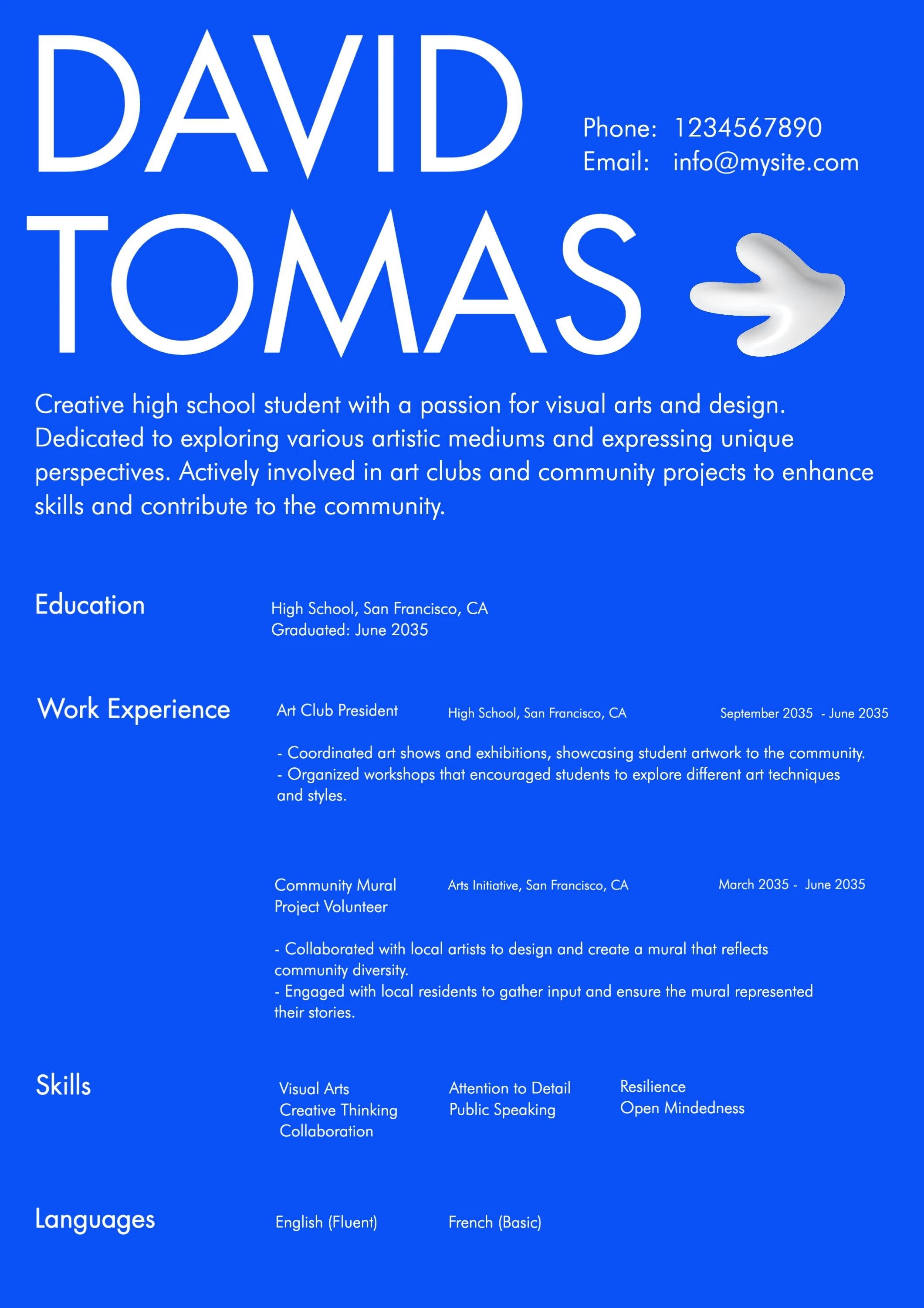 Modern Clean High School Resume