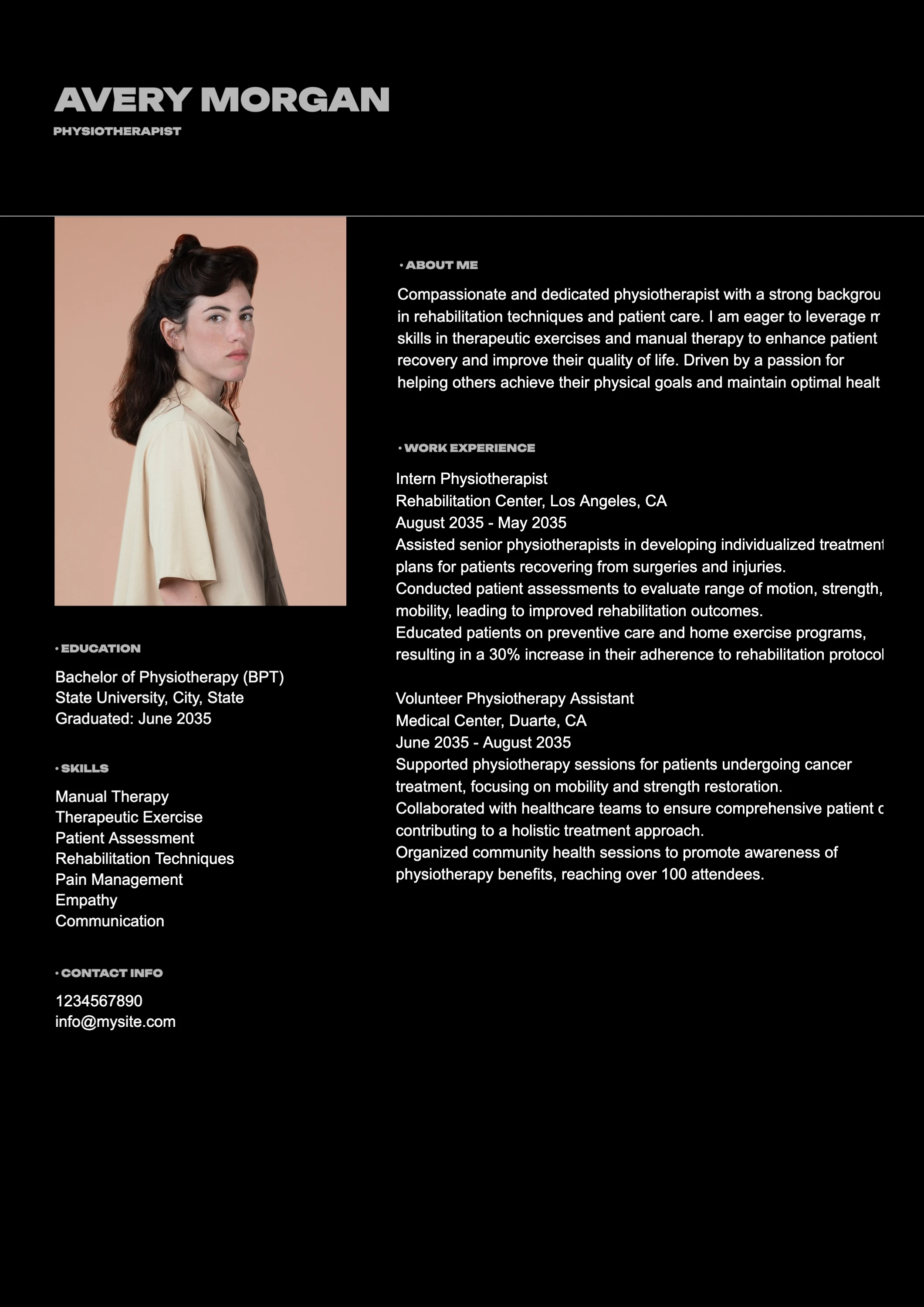 Professional Dark College  Resume