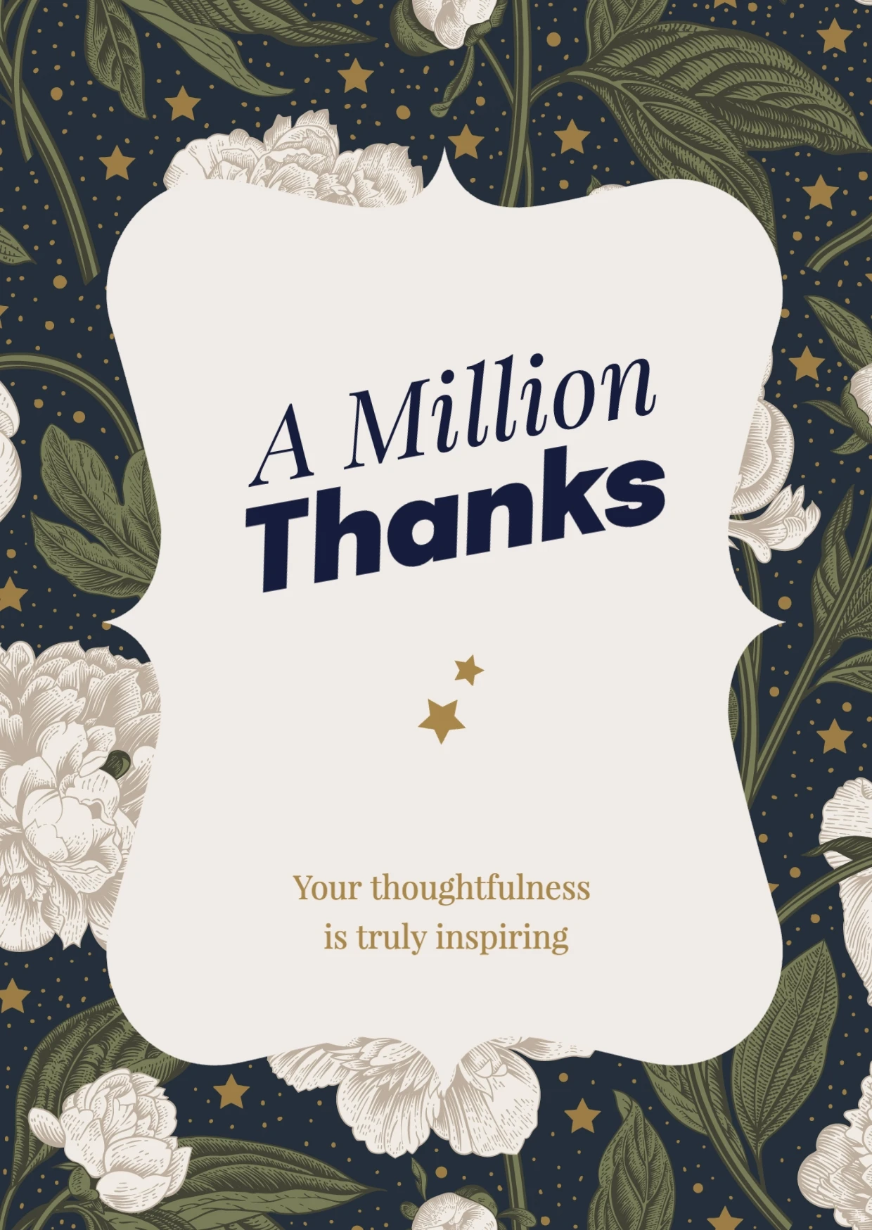 Classic Floral Thank You Greeting Card