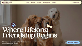 Animales y mascotas plantillas web – Dog Breeder (Playful)