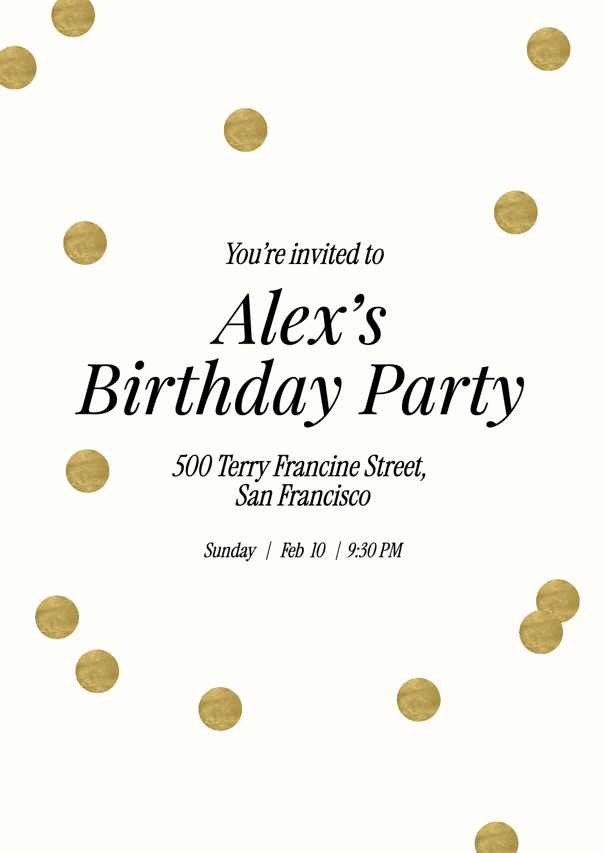 Classic Simple  Birthday Invitation