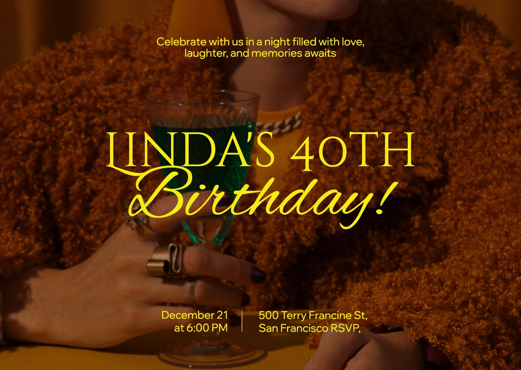 Retro Dark Birthday Invitation