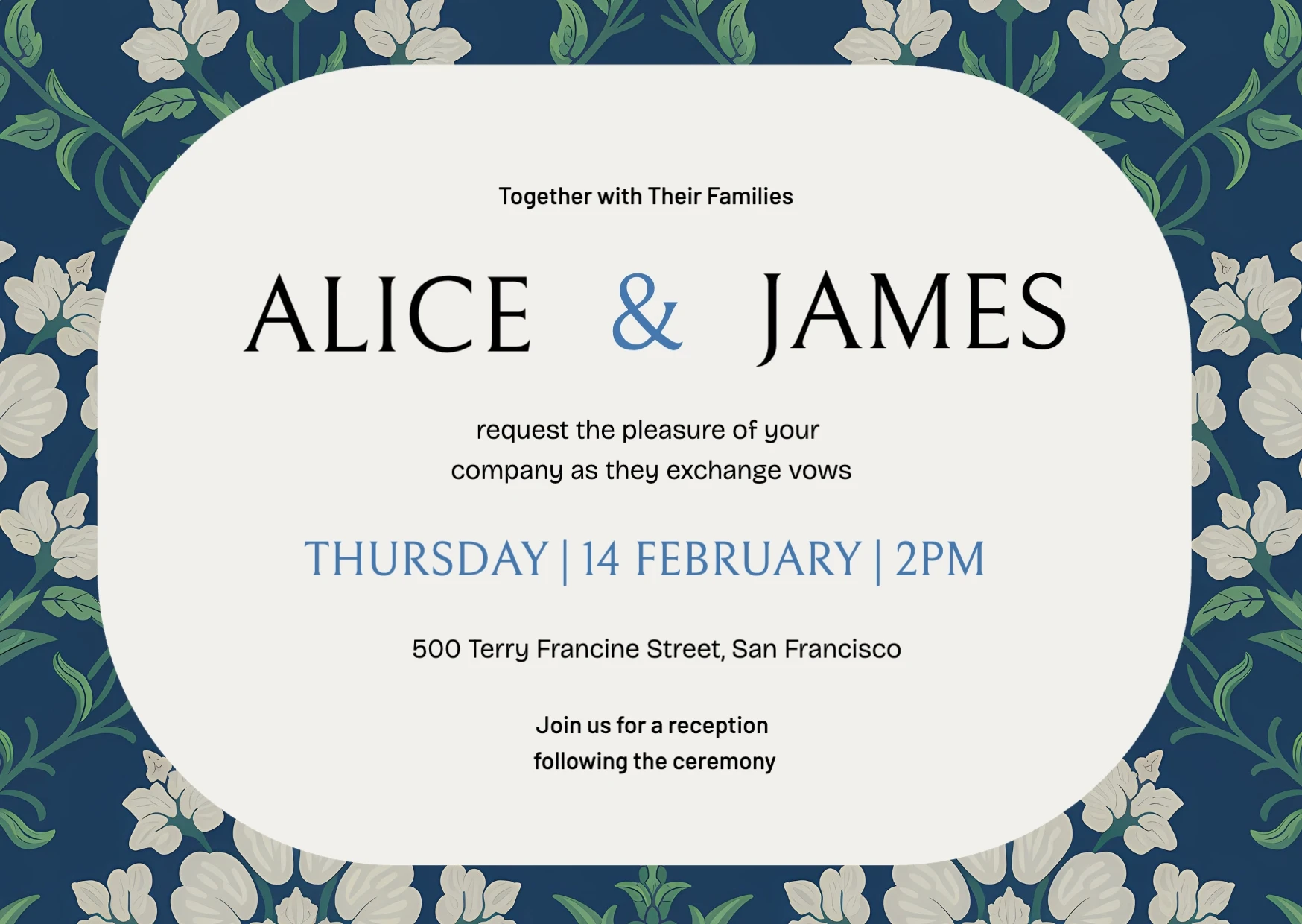 Classic Floral Wedding Invitation