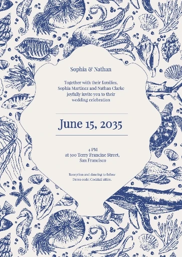 Classic Illustrative Wedding Invitation