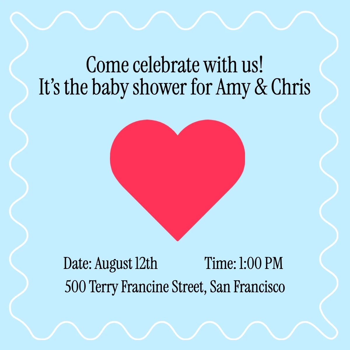 Cute Illustrative Clean Baby Shower Invitation