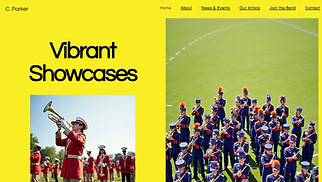 Music website templates - School Marching Band (Energetic)