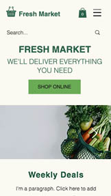 Mẫu trang web Đồ ăn và Thức uống – Cửa hàng rau quả trực tuyến 