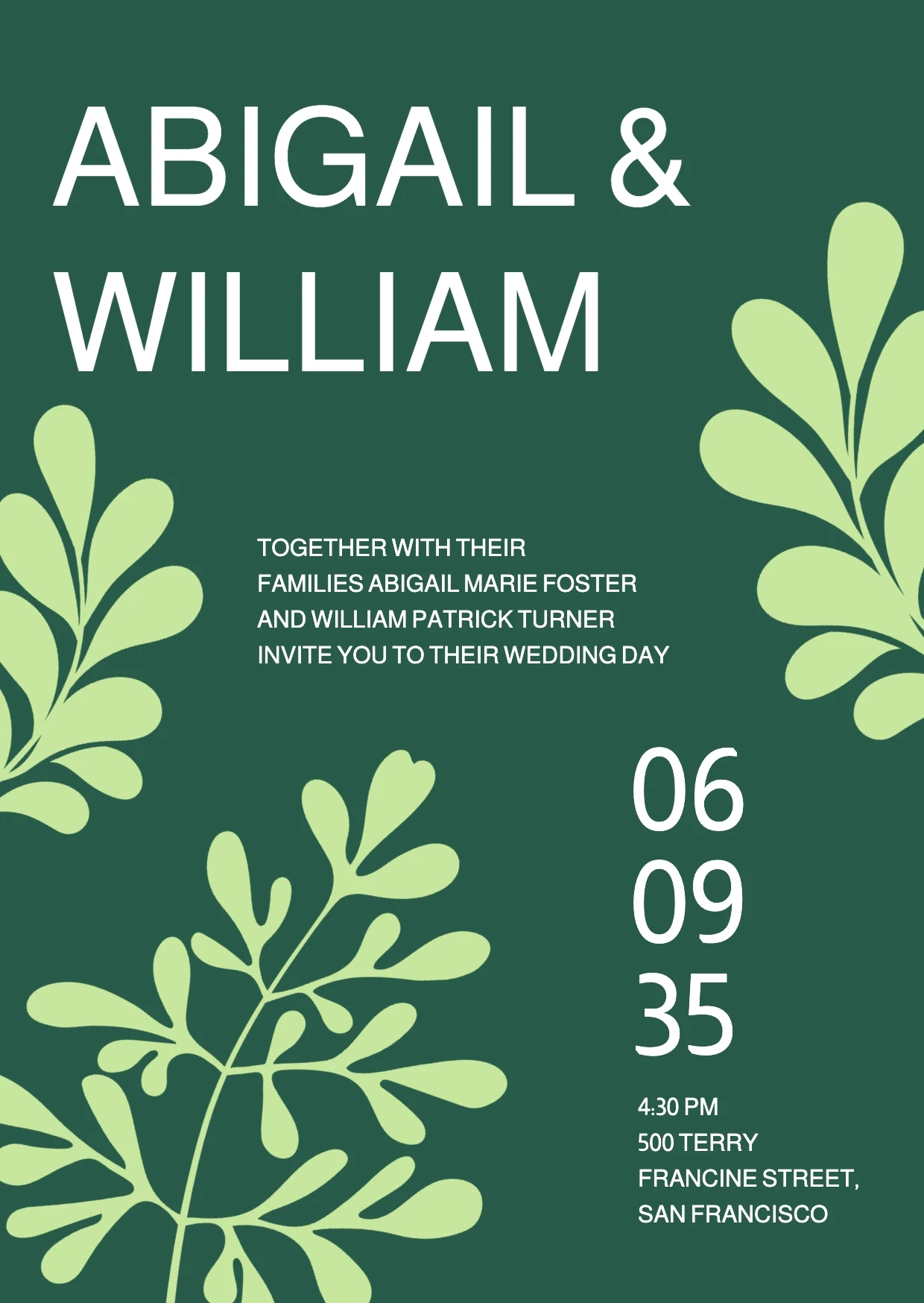 Elegant Modern  Wedding Invitation