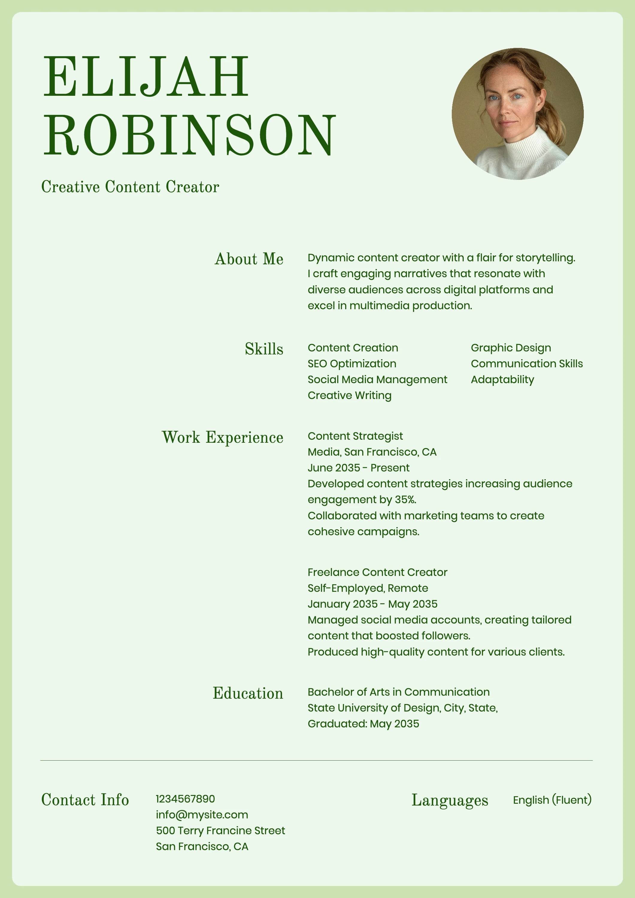 Organic Pastel Creative  Resume