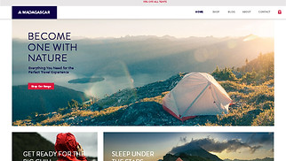 Template Viaggi e turismo per siti web - Negozi di attrezzature per il campeggio