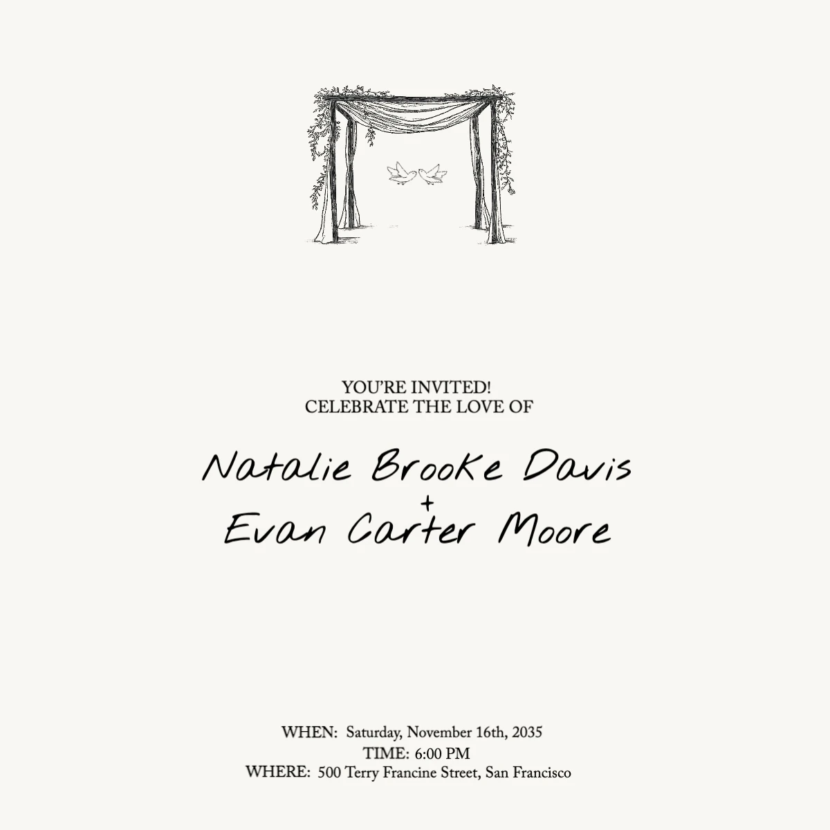 Minimalist Clean Wedding Invitation