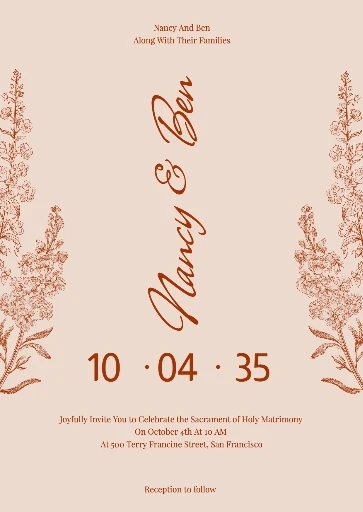 Classic Organic  Wedding Invitation