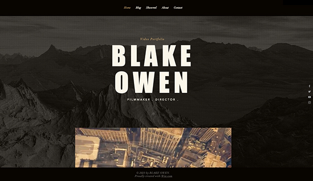 Portfolio site template for a filmmaker/director