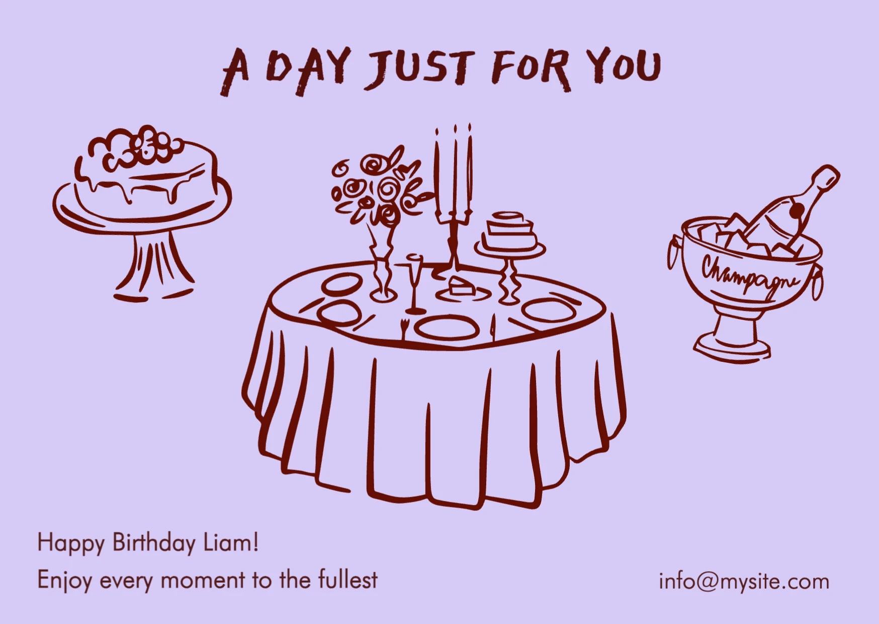 Handmade Illustrative Birthday Greeting Card