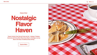 Restaurant website templates - American Diner Landing Page (Playful)