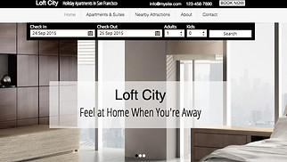 Appartementen en hostels website templates -  Vakantie-appartementen in de stad