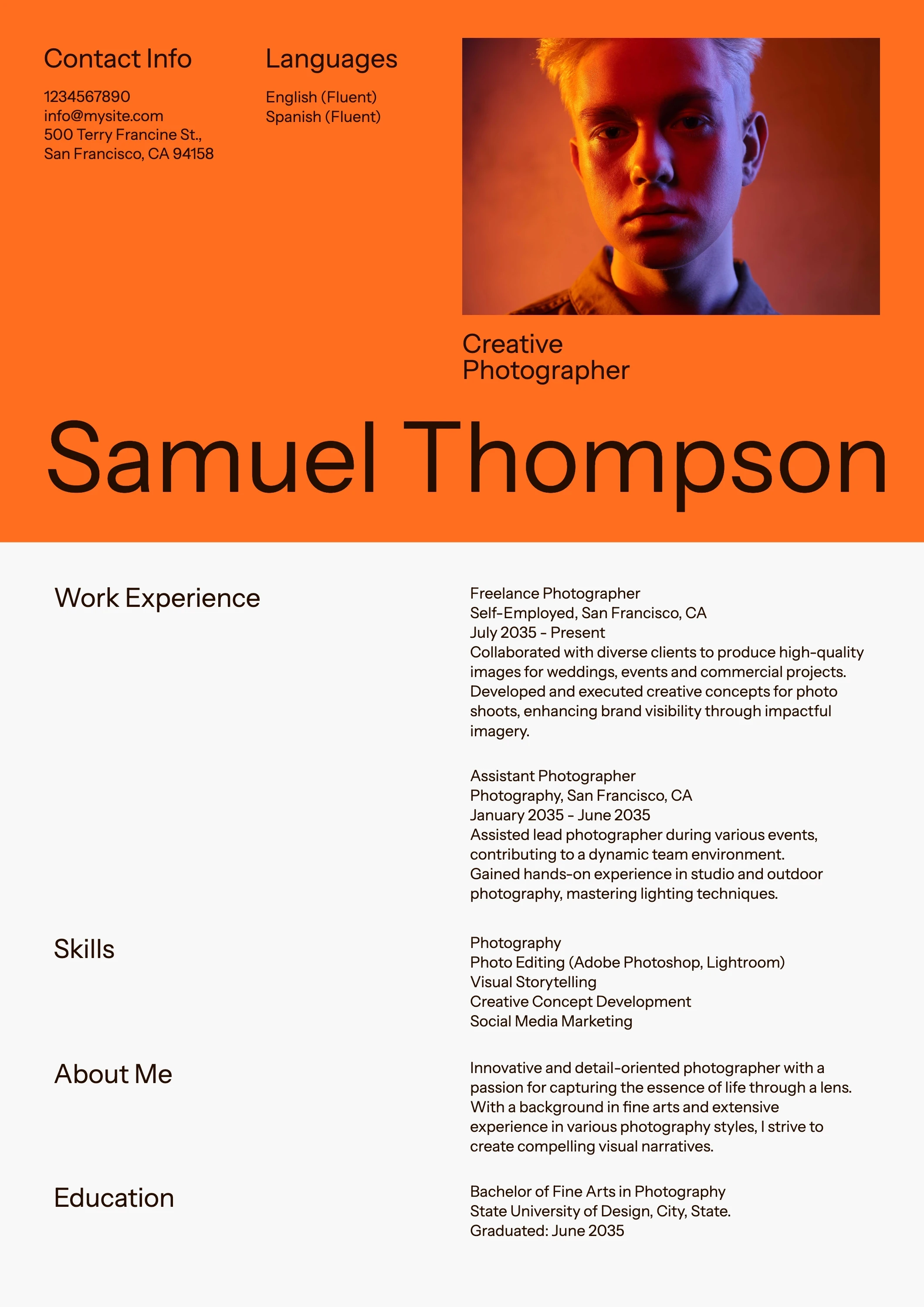 Bold Neon Creative  Resume