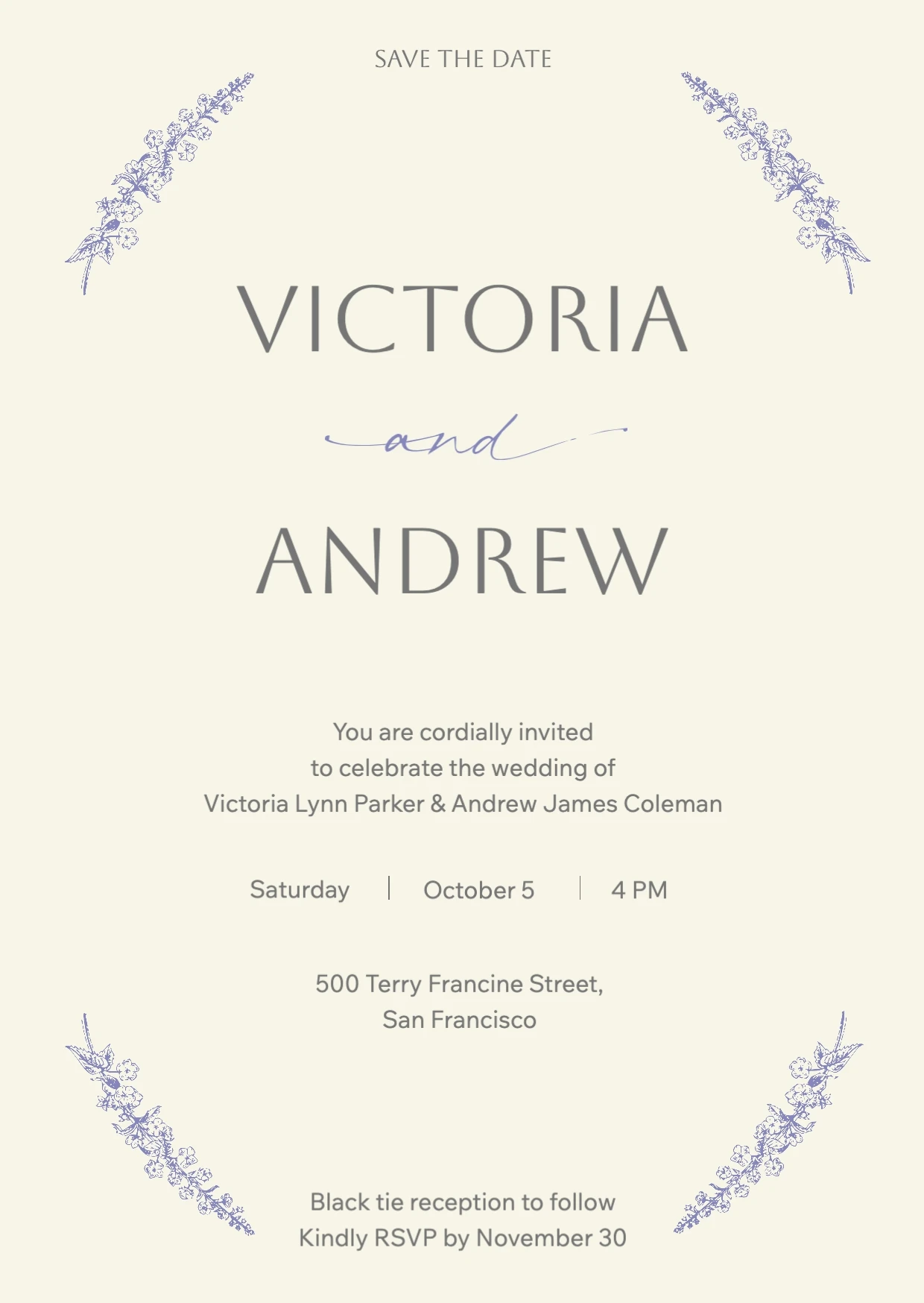 Minimalist Clean Wedding Invitation
