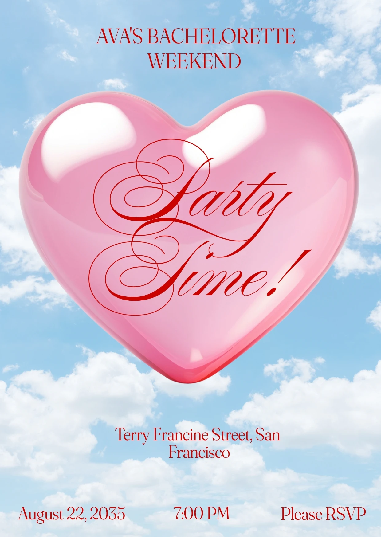 Romantic Cute 3D Bachelorette Invitation