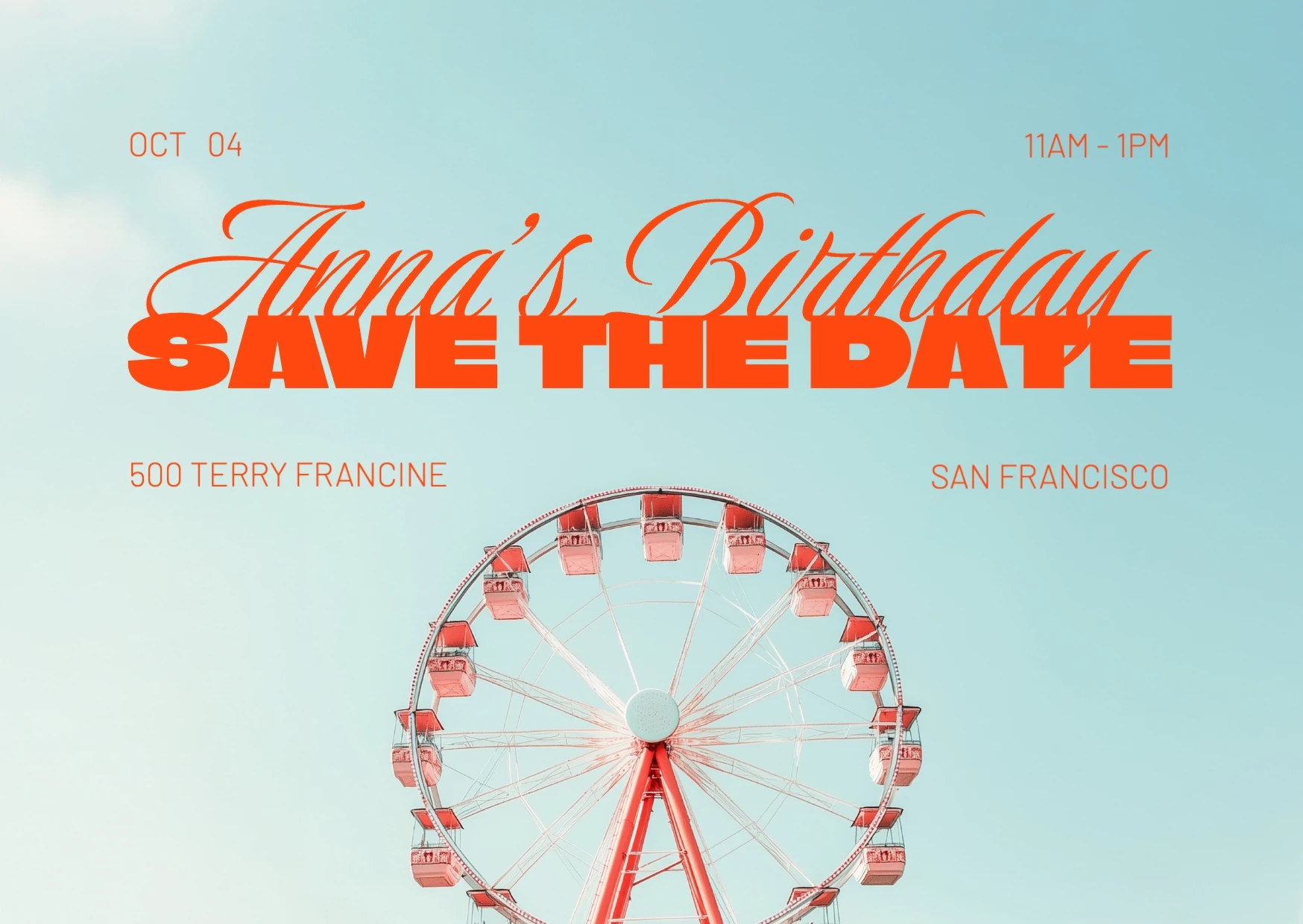 Vintage Clean Save The Date Birthday Invitation