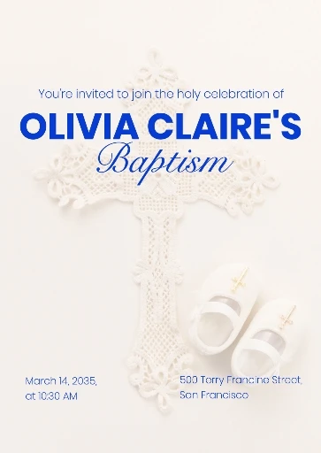 Elegant Clean Baptism Invitation