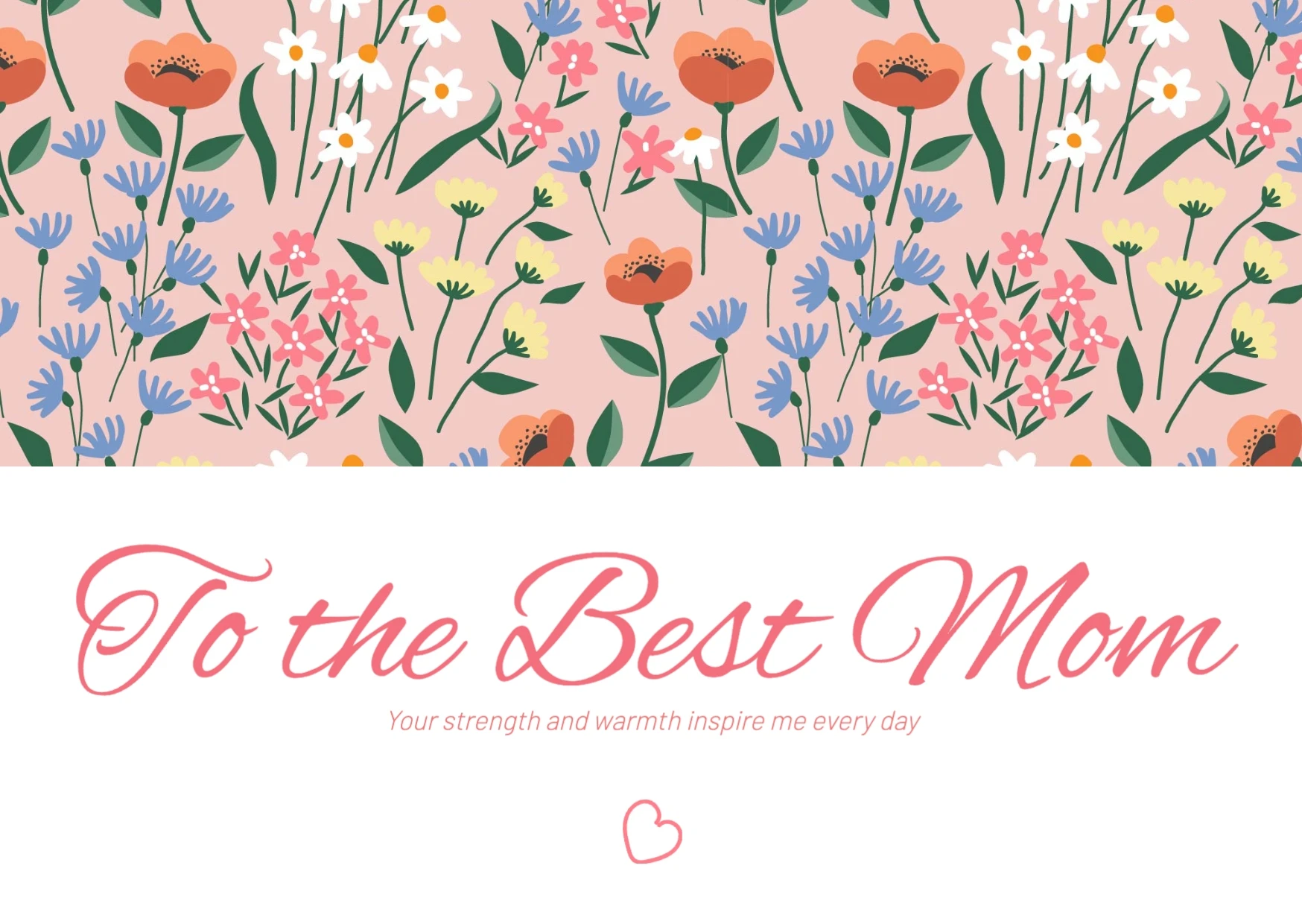 Romantic Simple Floral Mother's Day Greeting Card