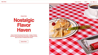 Restaurant website templates - American Diner Landing Page (Playful)