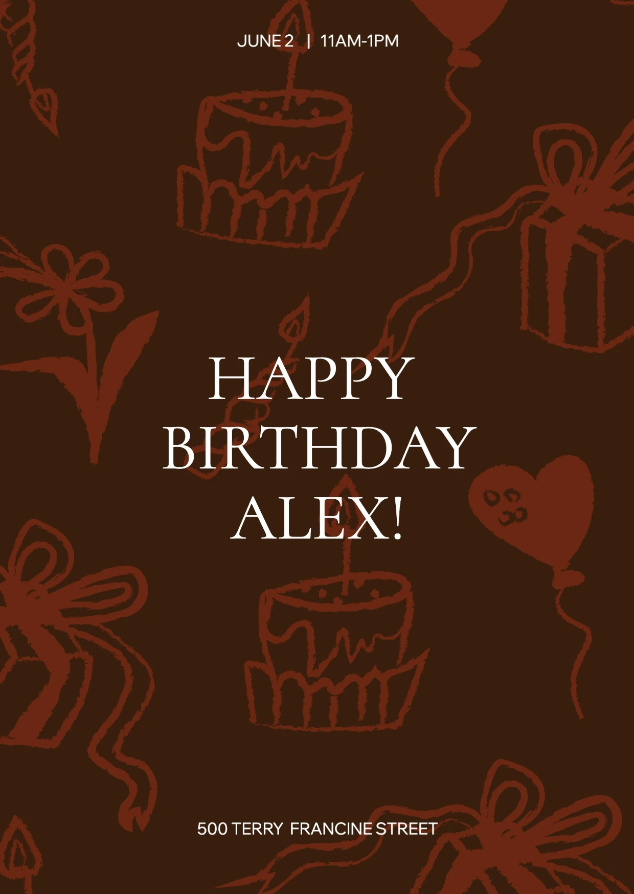 Handmade Illustrative Birthday Invitation