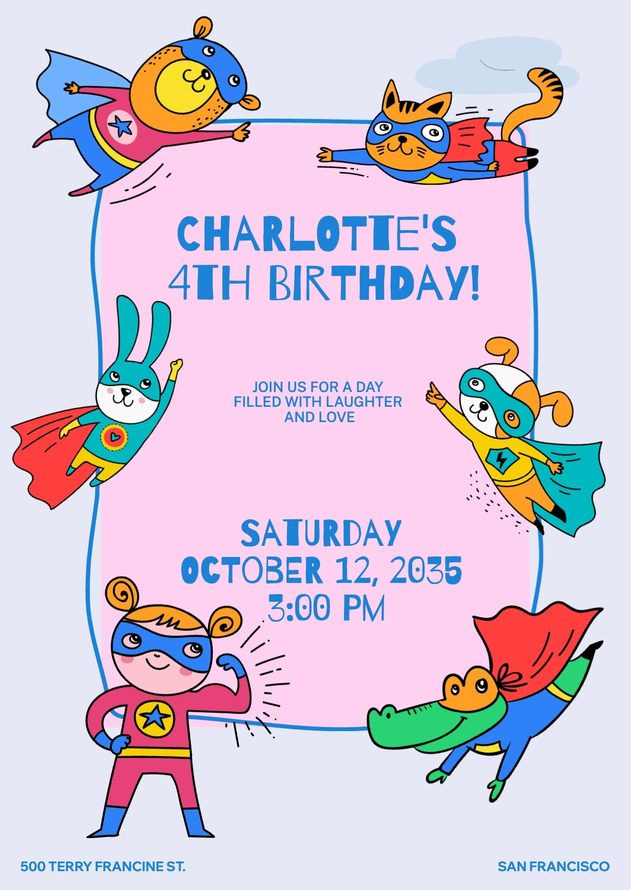 Cute Illustrative Birthday Invitation