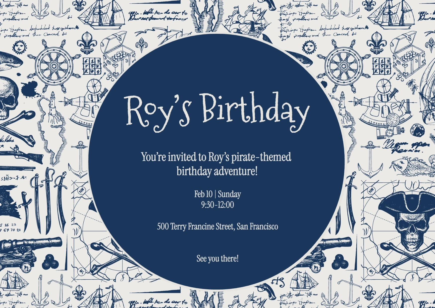 Romantic Illustrative Birthday Invitation
