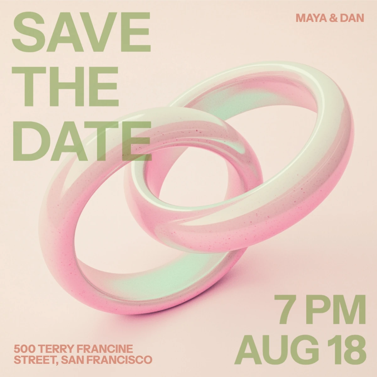 Sleek 3D Save The Date Wedding Invitation