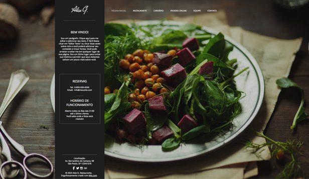 Templates de Restaurantes e Comida - Site de Restaurante