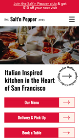 ร้านอาหาร & อาหาร รูปแบบเว็บไซต์ – ร้านอาหารอิตาเลียน