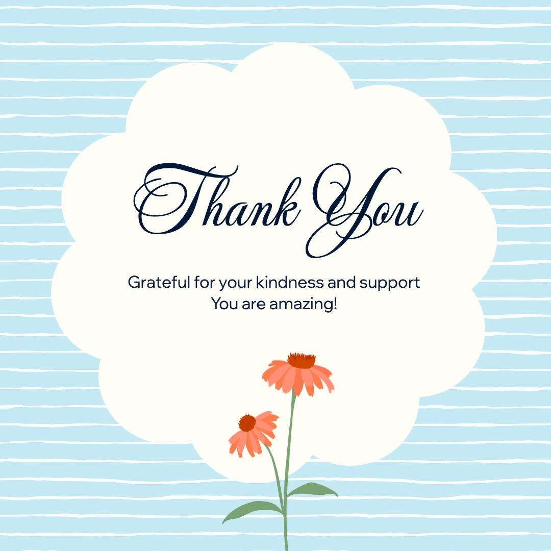 Simple Floral Thank You Greeting Card