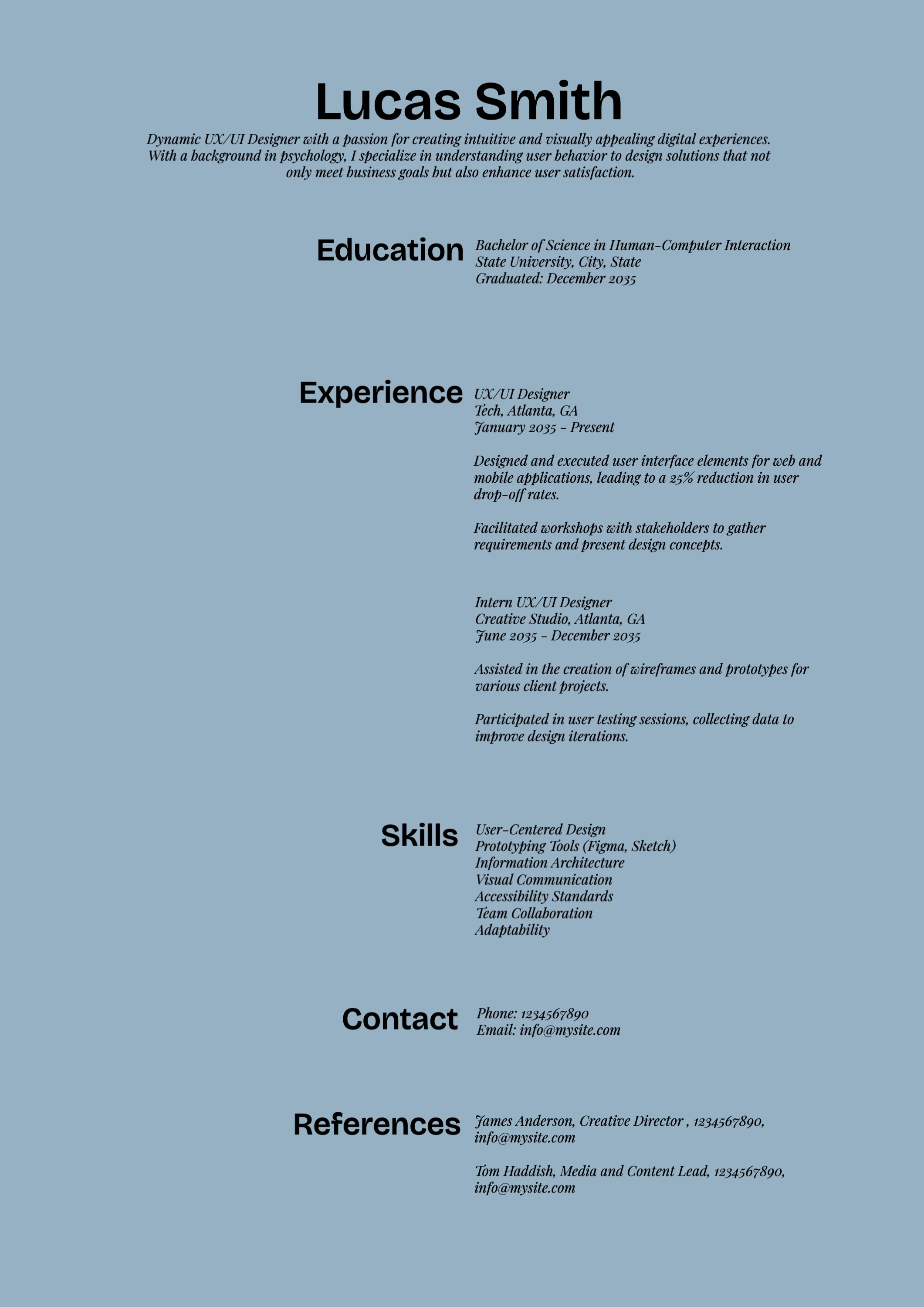 Minimalist Sleek  Creative  Resume
