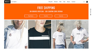 Hjemmesideskabeloner til eCommerce - T-shirt webshop