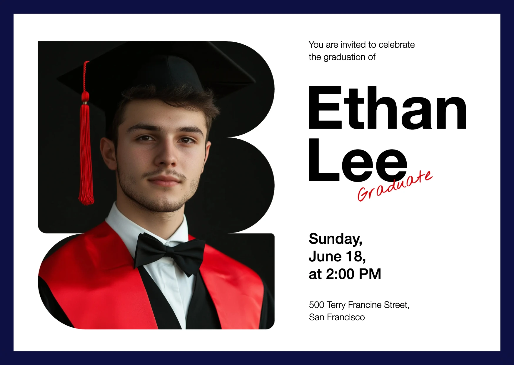 Modern Geometric Graduation Invitation