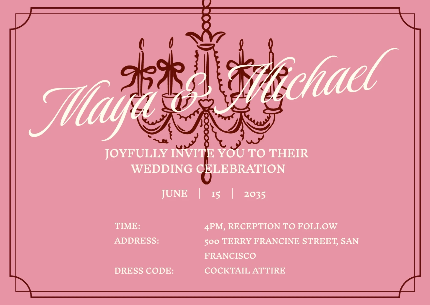 Classic Elegant  Wedding Invitation