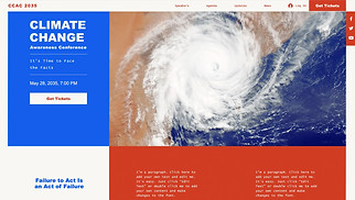 Шаблон для сайта в категории «Конференции и митапы» — Конференция по изменению климата
