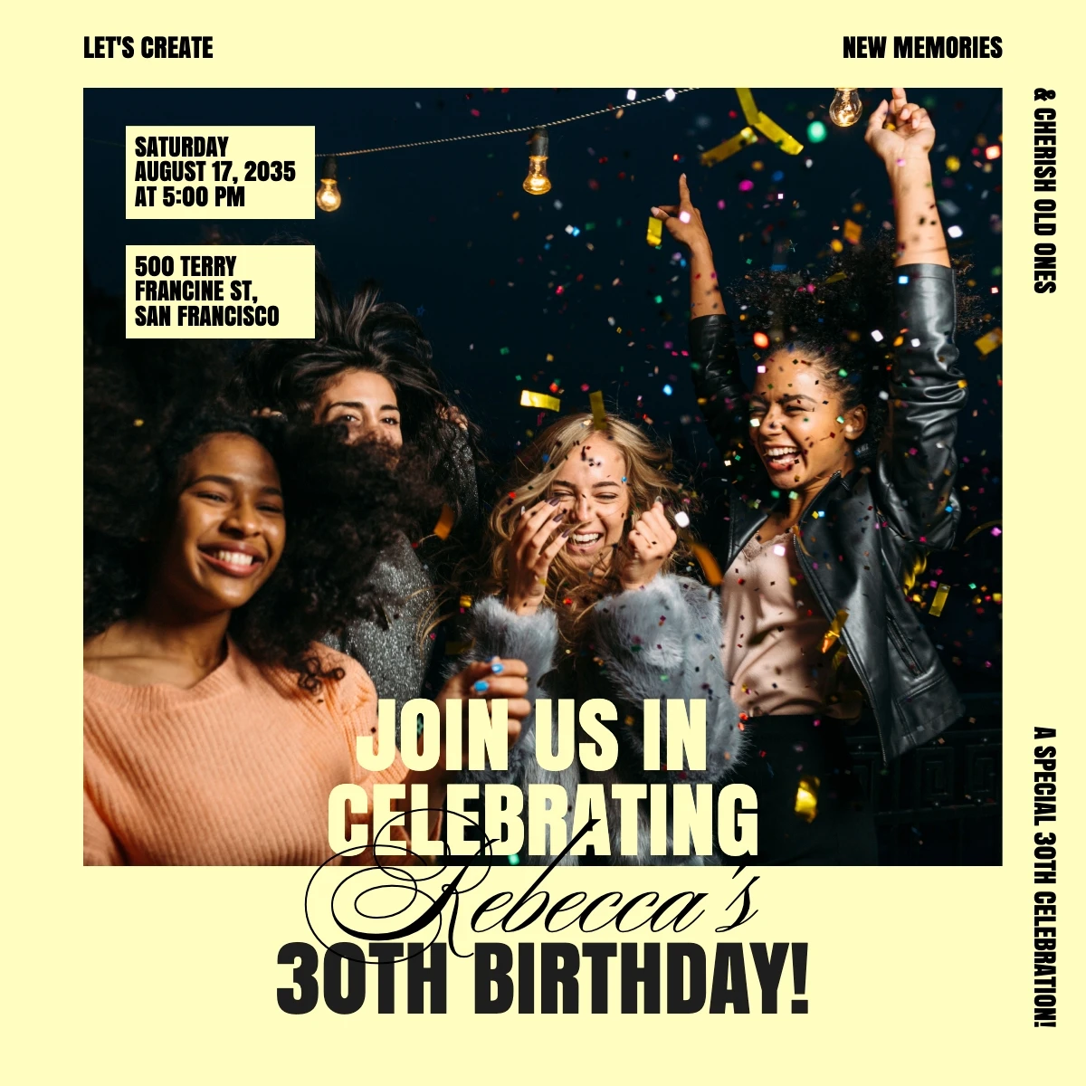 Pop Neon Birthday Invitation