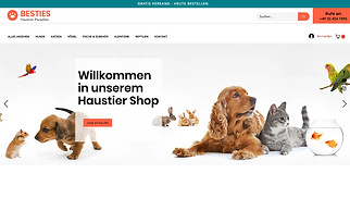 Online-Shop Website-Vorlagen - Fachmarkt für Tierbedarf