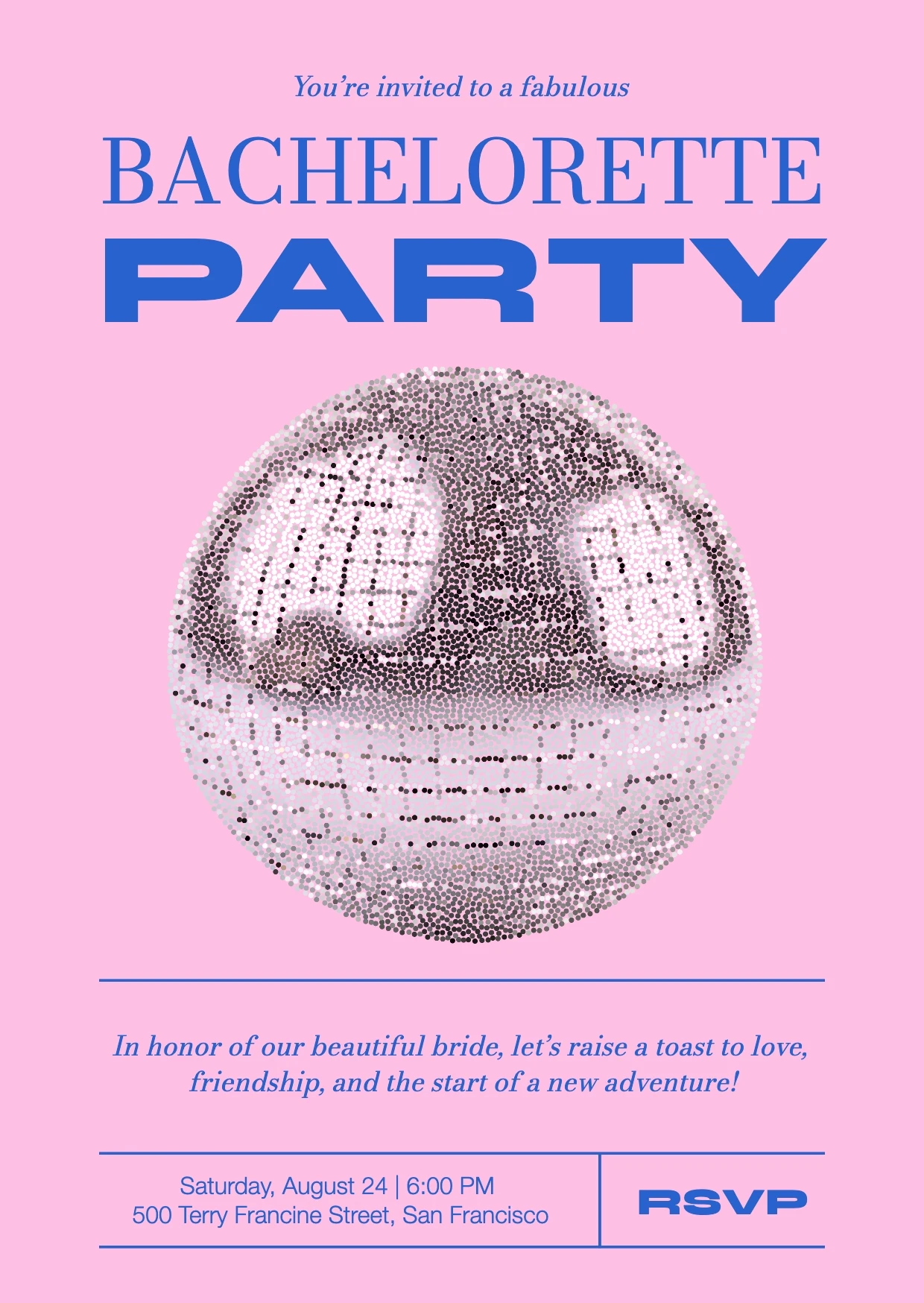 Bold Retro Collage Bachelorette Invitation