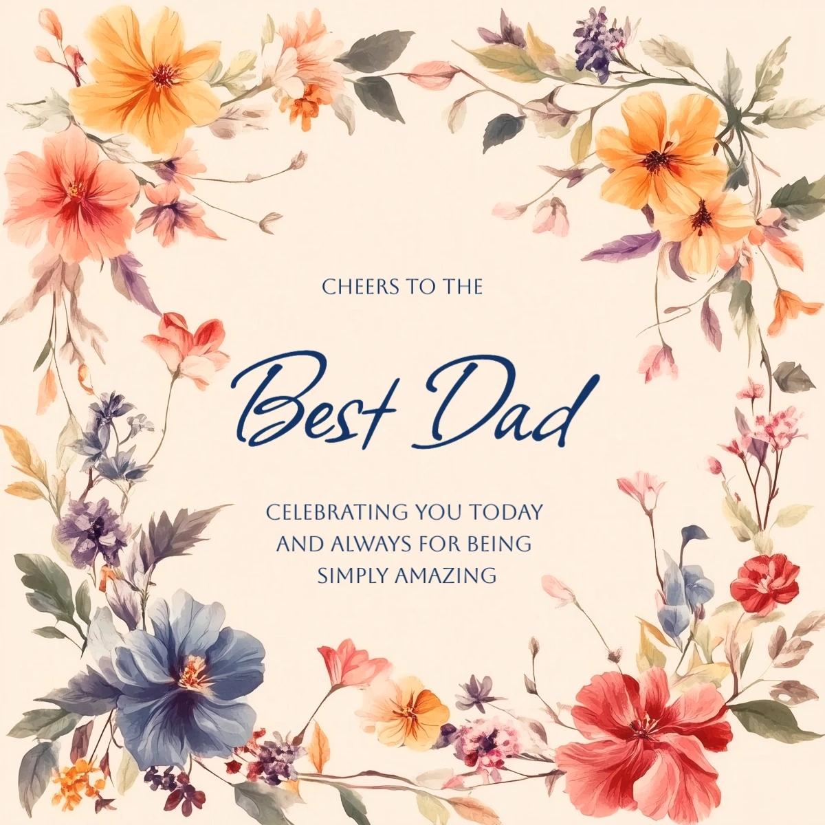 Classic Floral Father's Day Greeting Card